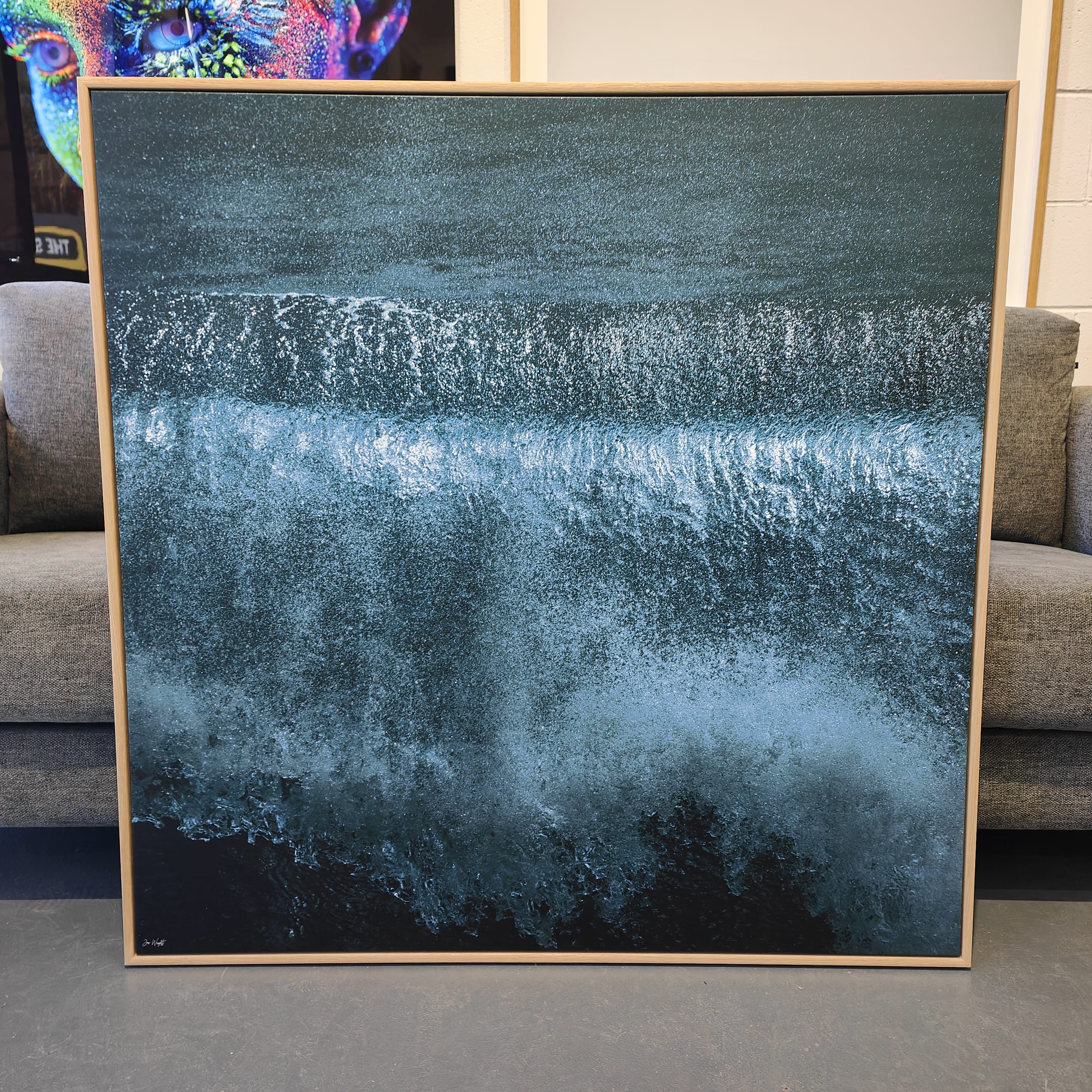 Canvas print in frame at Gold Coast showroom